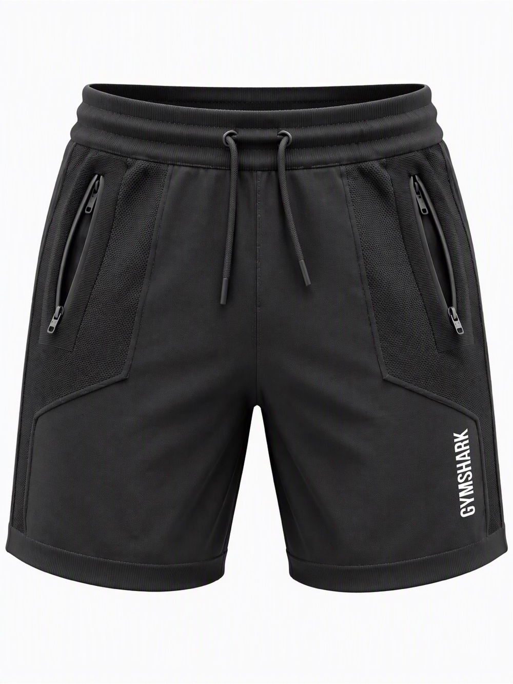 Gymshark Men's Black Athletic Zip-Pocket Shorts